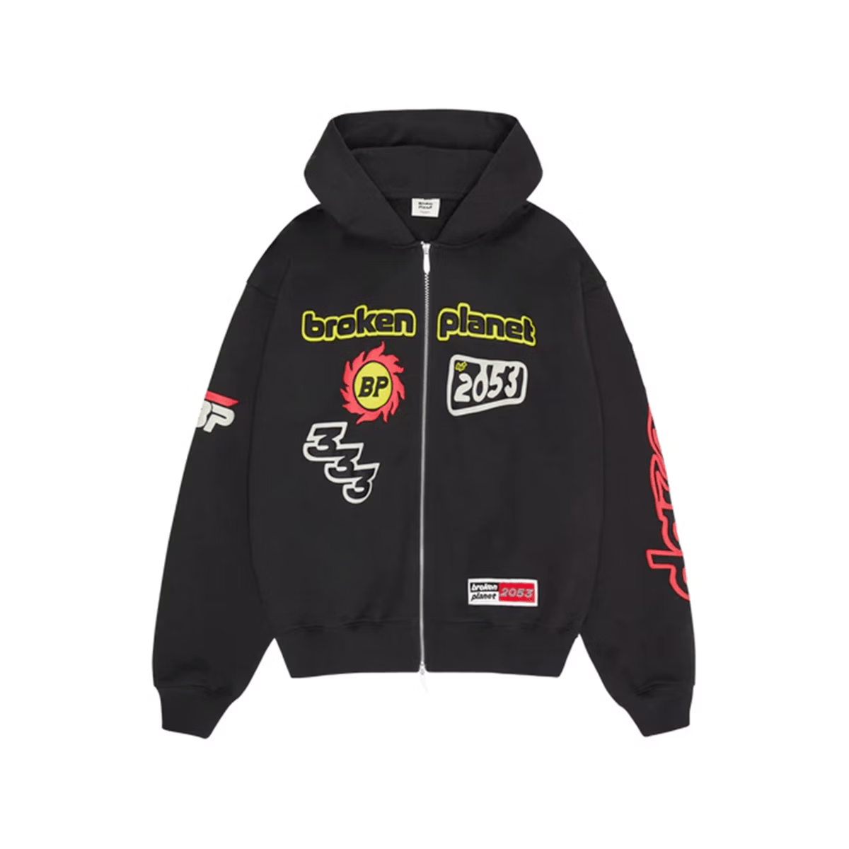 Broken Planet Performance Zip Up Hoodie 'Soot Black