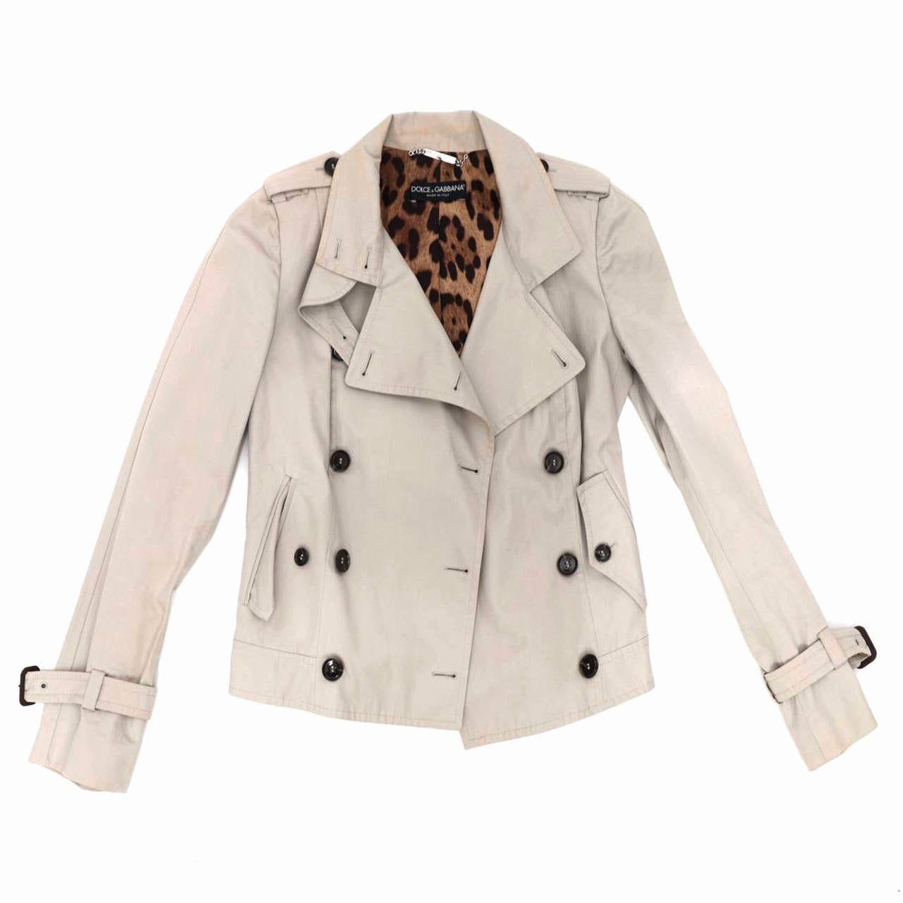 Dolce Gabbana Cropped Trench Beige