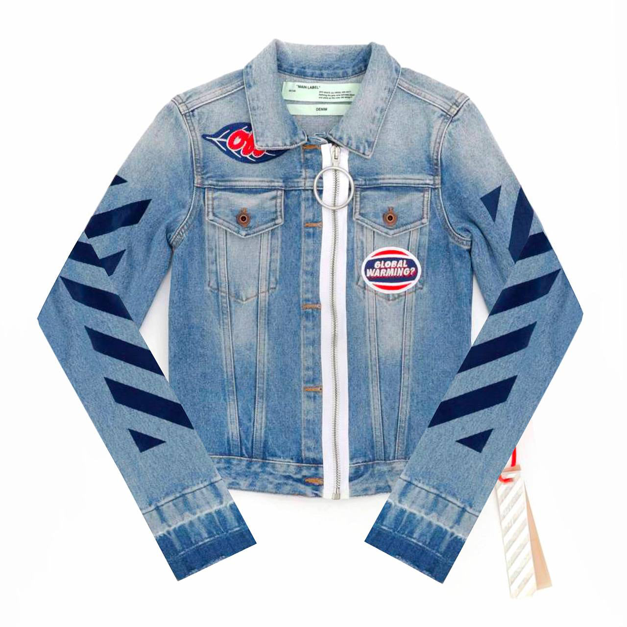 Giacca in denim bianco sporco
