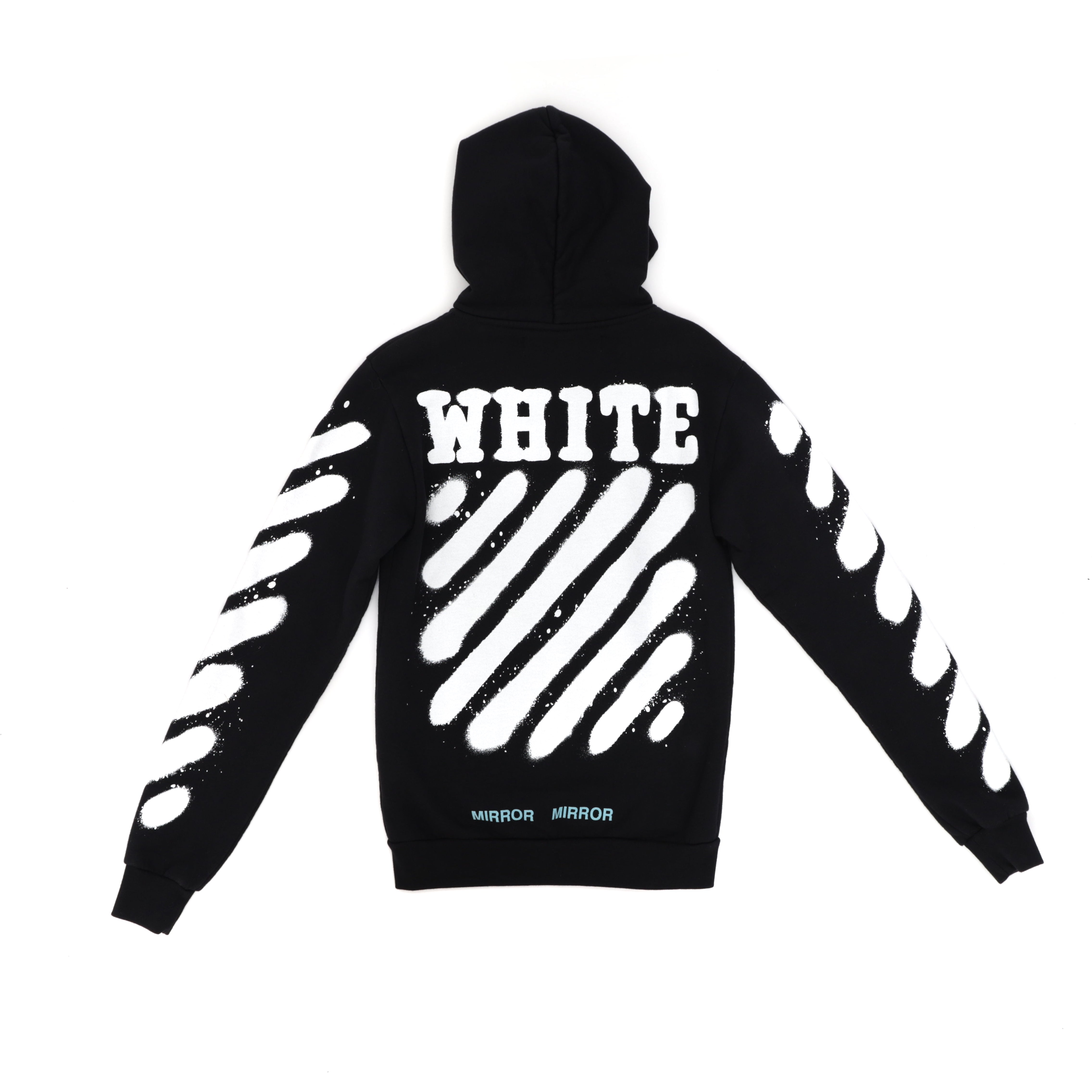 Off white Zip Up Hoodie black