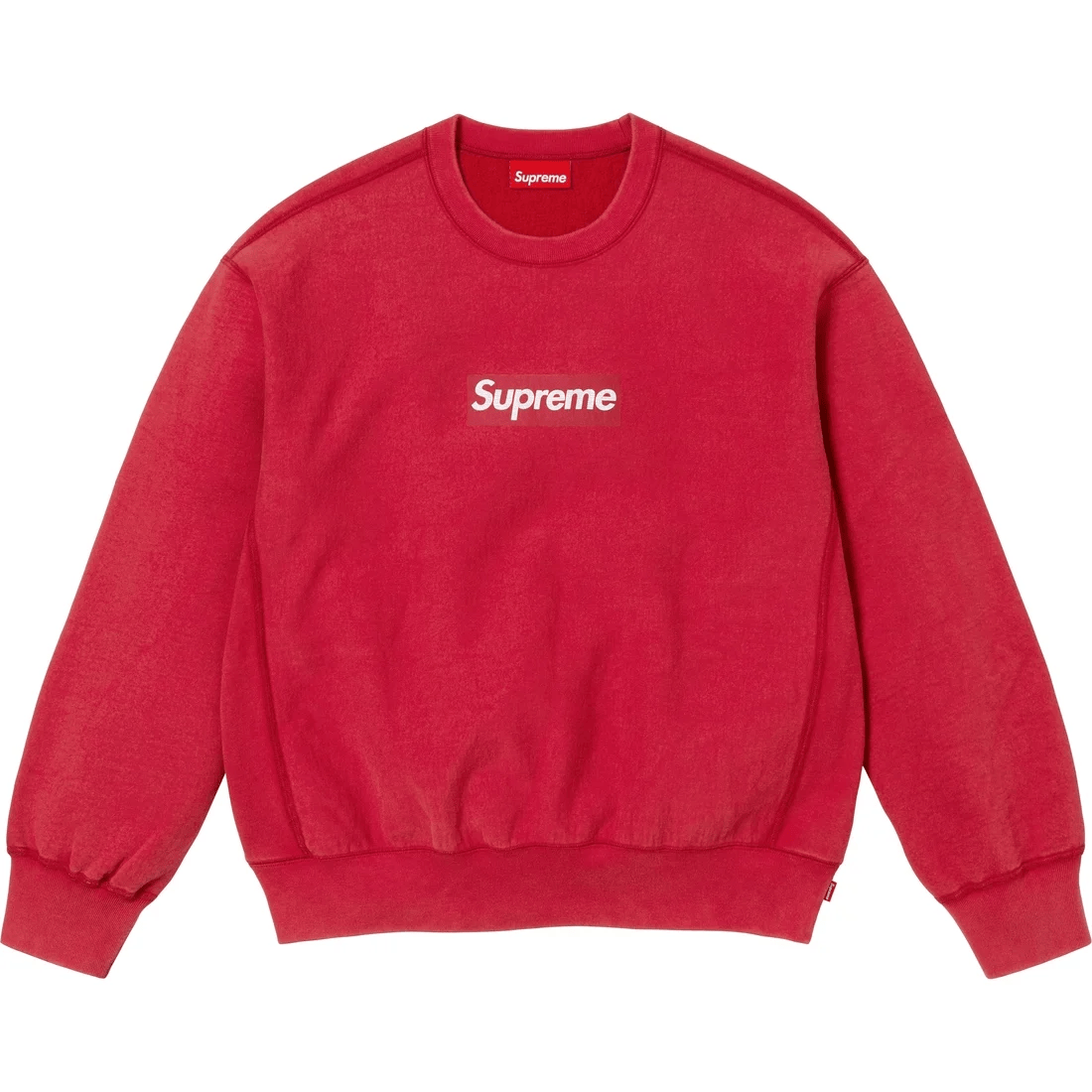 Supreme Washed Box Logo Crewneck Bianco Rosso